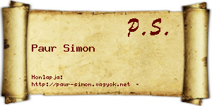 Paur Simon névjegykártya